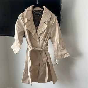 Blanc Noir trench jacket in cream. New with tags sz small